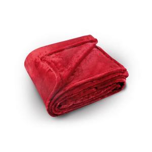 Couverture polaire unie ''pilonga'' polyester rouge 240x220…