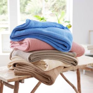 Couverture tempérée en coton rose thé 230x250