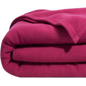 Couverture tempérée en polyester rose framboise 240x260