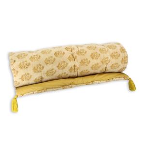 Couvre canapé en coton et velours jaune 180cm