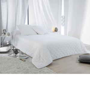 Couvre lit aspect matelassé coton blanc 240 x 180