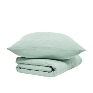 Couvre lit boutis  240x260 cm Bleu céladon