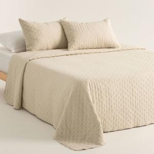 Couvre lit boutis beige 180x270   50x70 cm