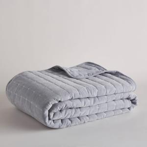 Couvre-lit boutis bleu surpiqué 240x220