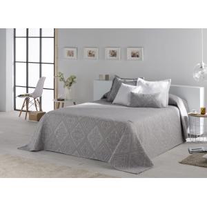 Couvre lit en coton gris 230x270