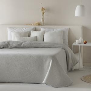 Couvre lit en coton gris 270x270