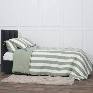 Couvre lit en gaze de coton réversible  sauge 230x250 cm