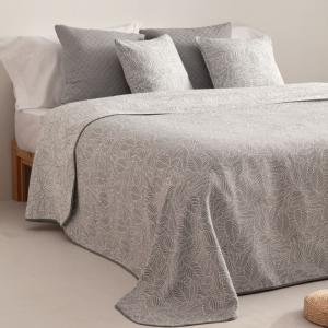Couvre lit en jacquard de coton doux floral gris 200x270cm