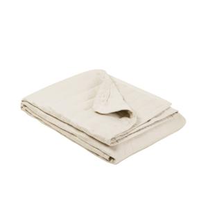 Couvre-lit matelassé aspect daim beige 180x260 cm