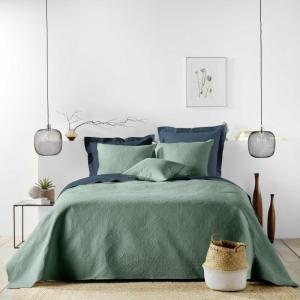 Couvre lit polyester vert 220x240cm