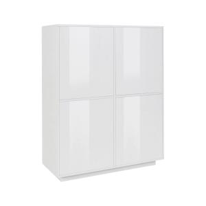 Crédence Bois Blanc Brillant 100x41x126h cm