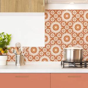 Crédence cuisine en aluminium - 180 x 20 cm - Orange