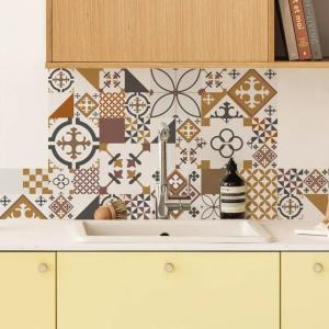 Crédence cuisine en aluminium - 200 x 20 cm - Orange