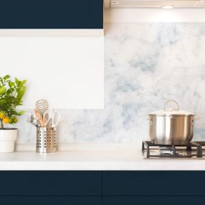 Crédence cuisine en aluminium - 200x20 cm - Bleu