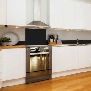 Crédence cuisine en aluminium - 200x20 cm - Noir