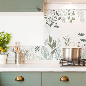 Crédence cuisine en aluminium - 200x20 cm - Vert