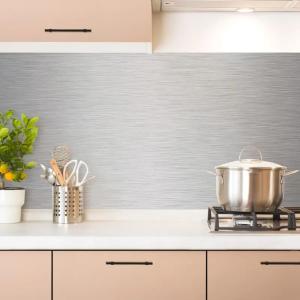 Crédence cuisine en aluminium - 240 x 50 cm - Argent