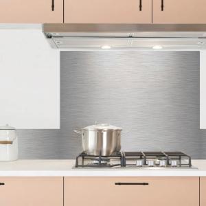 Crédence cuisine en aluminium - 300 x 20 cm - Argent