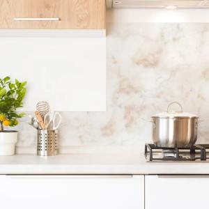 Crédence cuisine en aluminium - 300 x 20 cm - Beige