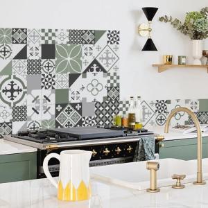Crédence cuisine en aluminium - 300 x 20 cm - Vert