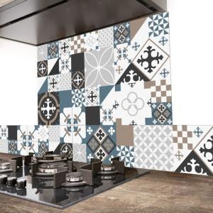 Crédence cuisine en aluminium - 300x20 cm - Bleu