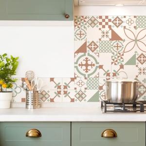 Crédence cuisine en aluminium - 300x20 cm - Vert & Terracot…