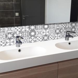 Crédences de salle de bain 140x30 cm (en 2 bandeaux) - PVC…