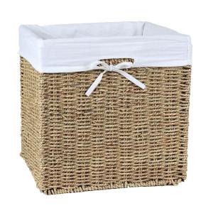 Cube de rangement pliable en jonc de mer 32 x 32 x 32 cm