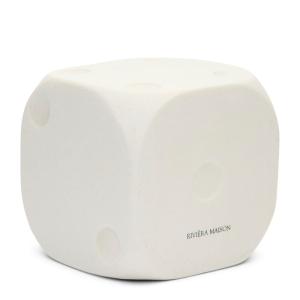 Cube décoratif, blanc, résine