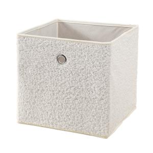 Cube pliable tissu bouclette écru - H27 cm
