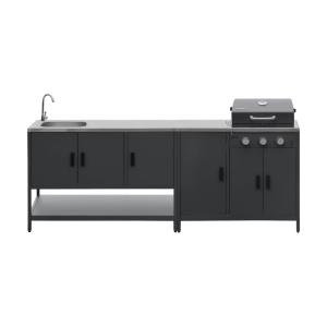 Cuisine d'extérieure 2 modules barbecue gaz 3 brûleurs inox…