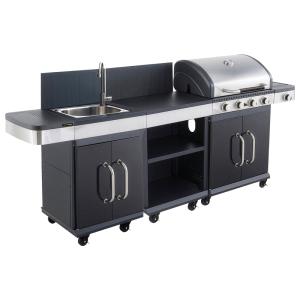 Cuisine extérieure barbecue au gaz 4 brûleurs avec housse