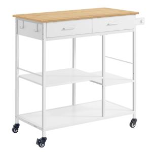 Cuisine mobile 45 x 98,7 x 90 cm beige chêne et blanc mat