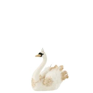 Cygne en plastique blanc 23x16x26 cm