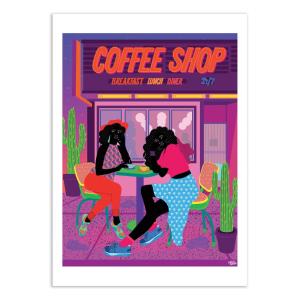 DALLAS COFFEE SHOP - AURÉLIA DURAND - Affiche d'art 50 x 70…