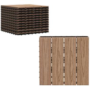 Dalles terrasse emboîtables caillebotis lot de 11 pcs