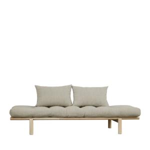 Daybed en bois naturel et tissu - Lin