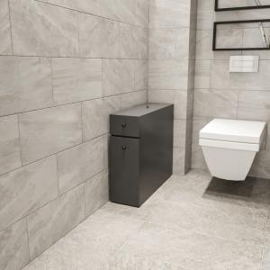 De salle de bain 1 porte et 2 tiroirs denali bois anthracite