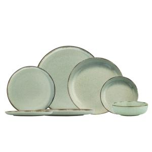 De table 24 pièces ammeli 100% porcelaine tacheté vert et m…