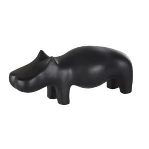 Déco à poser hippopotame stylisé noir
