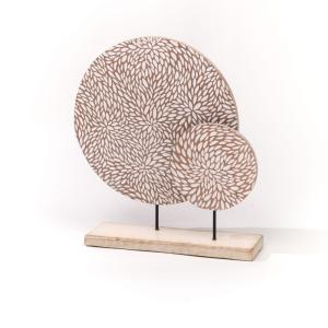 Déco à poser sur pied motif devant bois  30.5x40 cm Beige