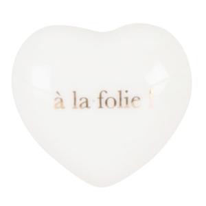 Déco cœurs blancs en porcelaine blanche avec écriture dorée…