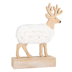 Déco de Noël lumineuse renne coloris écru et naturel