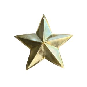 Déco étoile en relief laiton métal doré mat 5 cm