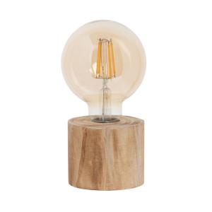 Déco lumineuse en verre et bois de pin marron