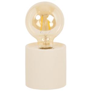 Déco luminseuse en dolomite beige et globe en verre ambré