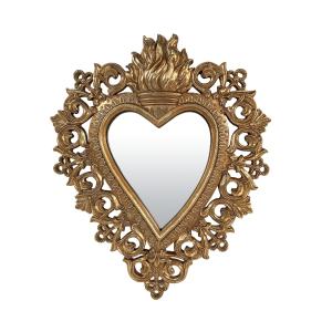 Déco miroir ex-voto coeur 24.8x29.8cm