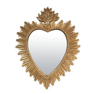 Déco miroir ex-voto coeur soleil 30.8x39.2cm