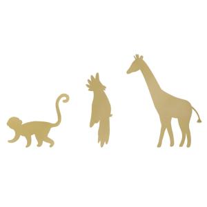 Déco murale animaux en métal doré (x3) 15x24