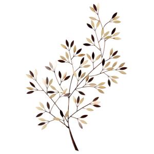 Déco murale branchage en métal doré et coloris bronze